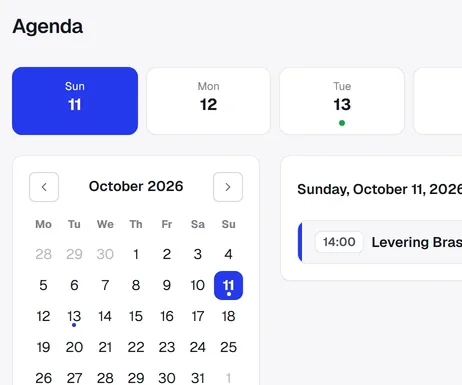 The agenda: this week, the month and what is coming up.